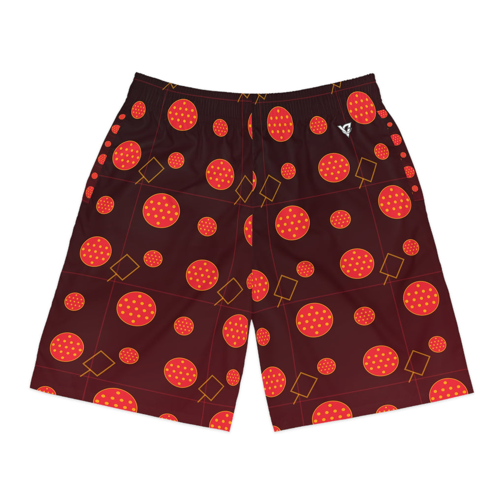 Pickleball Crimson Blaze Dink Dot Men's Athletic Shorts with Pockets