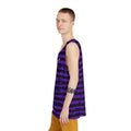 Halloween Witching Purple Bat Stripe Men's Athletic Tank