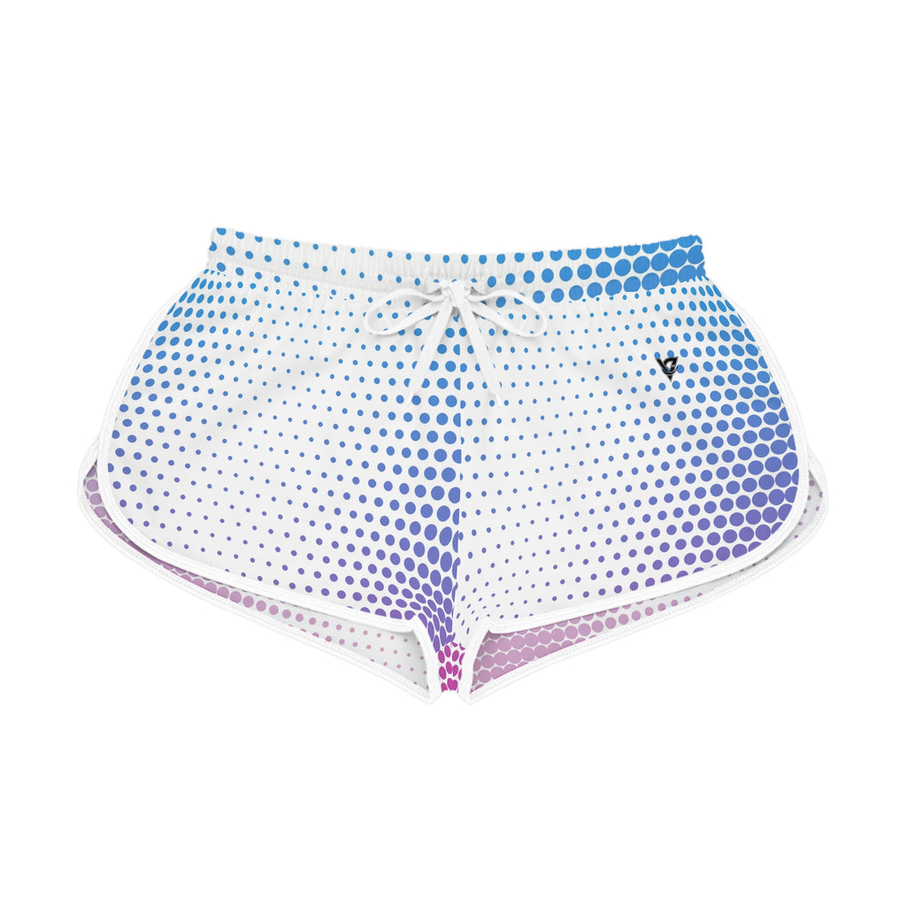 Women's Halftone Fade Relaxed Shorts – Colorful All-Over Print Running & Workout Shorts