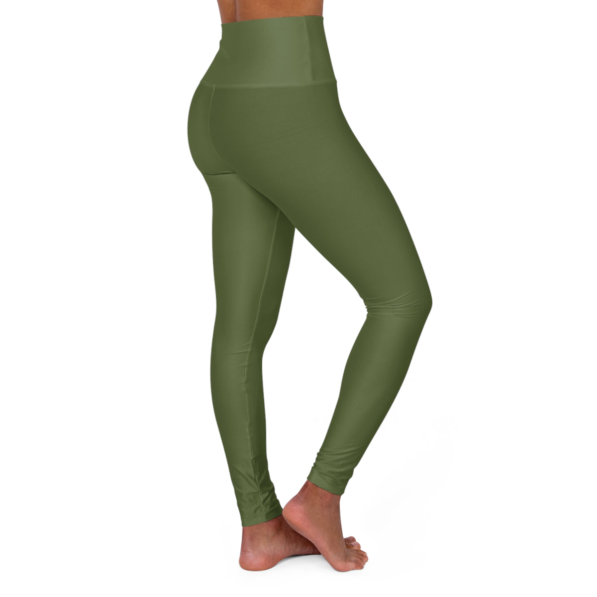 Olive Green Essential High-Waisted Yoga Leggings