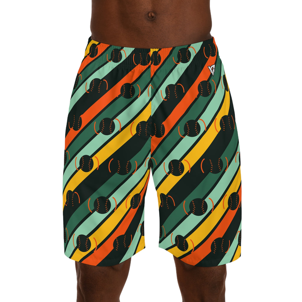 Baseball & Softball Jungle Juice Stripe Surge Men's Athletic Shorts with Pockets