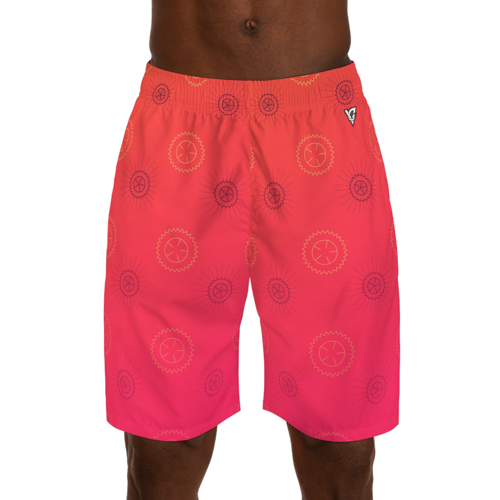 Cycling Sunset Fade Chainring Men's Athletic Shorts with Pockets