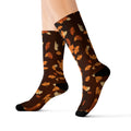 Pumpkin Falling Leaves Athletic Crew Socks