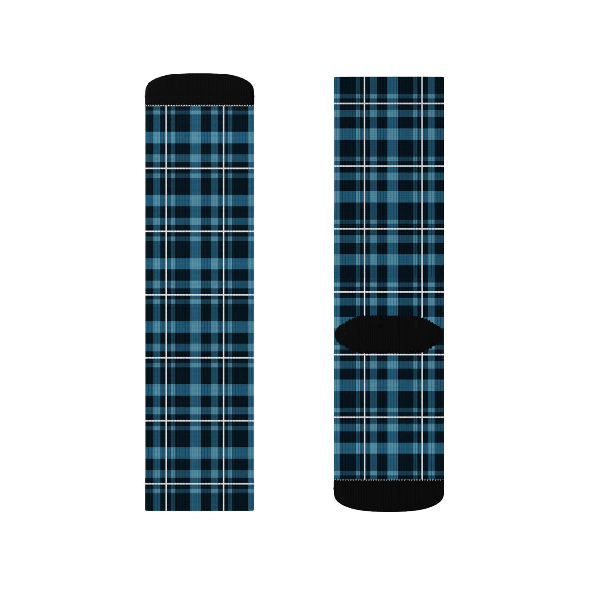 Glacier Plaid Athletic Crew Socks