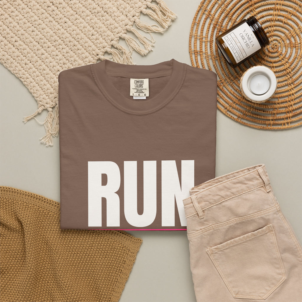 Run The Day | Women's Garment-Dyed Graphic Tee