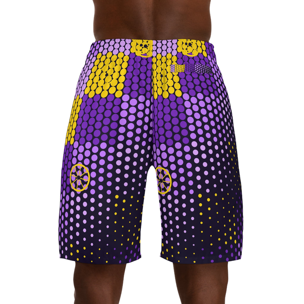 Cycling Ultra Grape Halftone Pulse Men's Athletic Shorts with Pockets