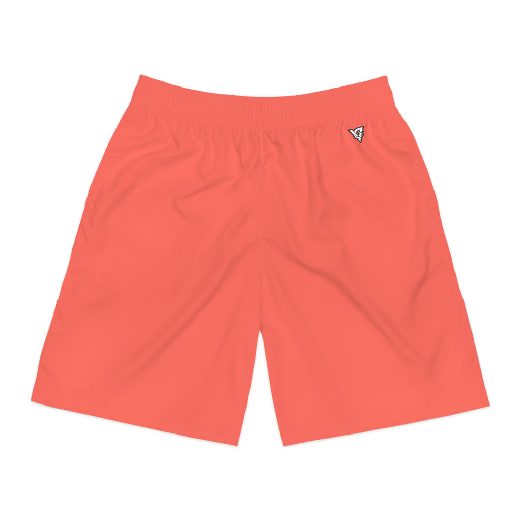 Vantacore Solid Coral Men's Athletic Shorts with Pockets