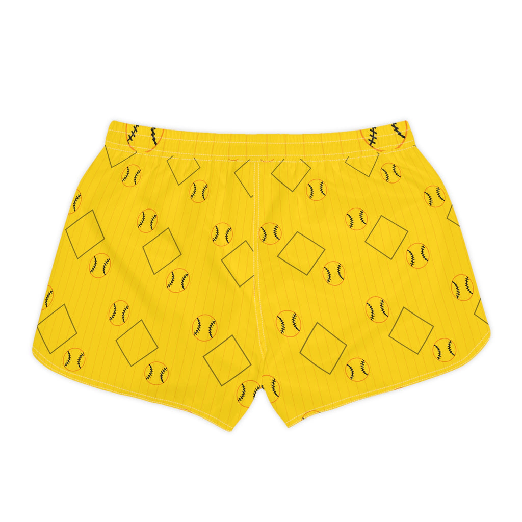 Baseball & Softball Neon Citrus Diamond Stitch Women's Athletic Shorts with Pockets