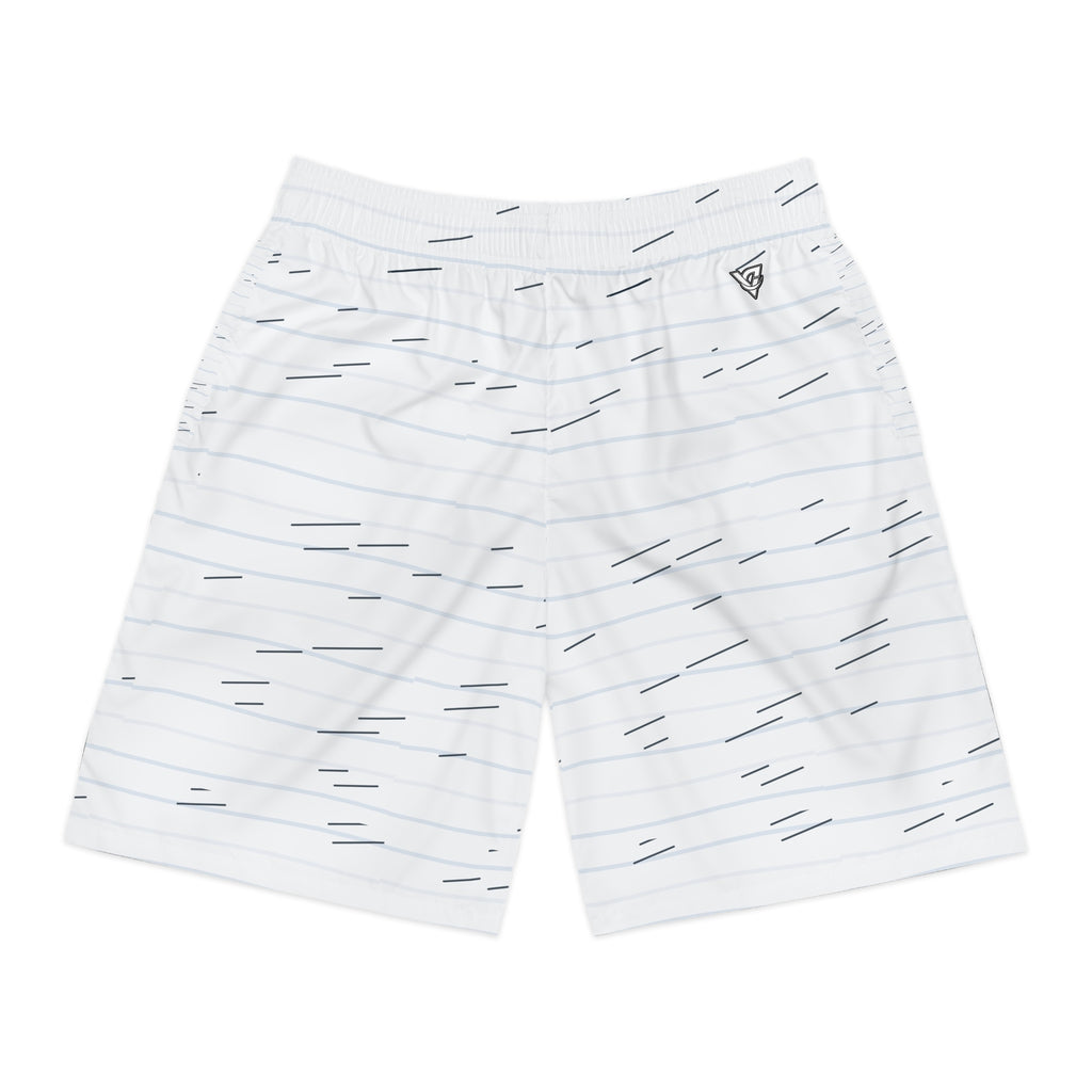 Running Arctic White Pace Lanes Men's Athletic Shorts with Pockets