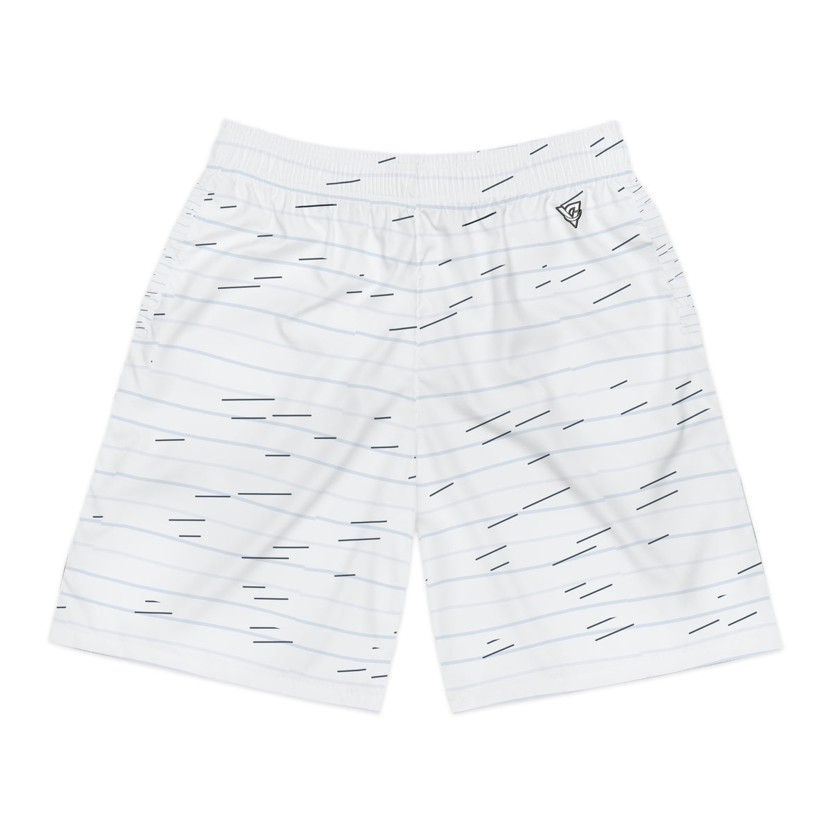 Running Arctic White Pace Lanes Men's Athletic Shorts with Pockets