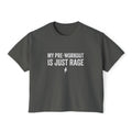 Women’s Boxy Tee “My Pre-Workout Is Just Rage” Gym Crop Top by Vantacore Athletics, view 2