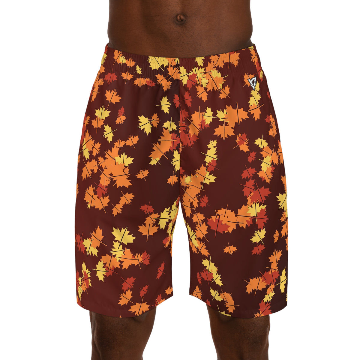 Men's Sunset Orchard Falling Leaves Performance Jogger Athletic Shorts with Pockets