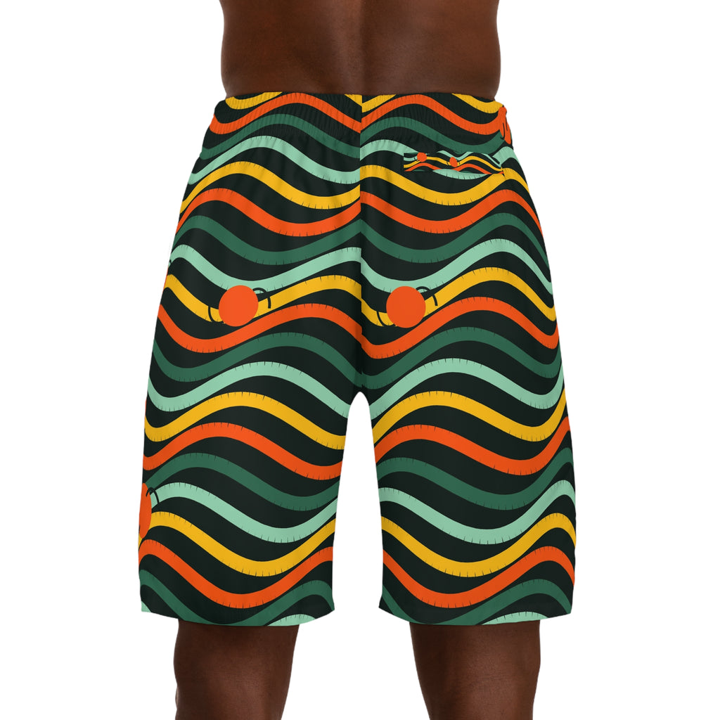 Tennis Jungle Juice Wave Rider Men's Athletic Shorts with Pockets