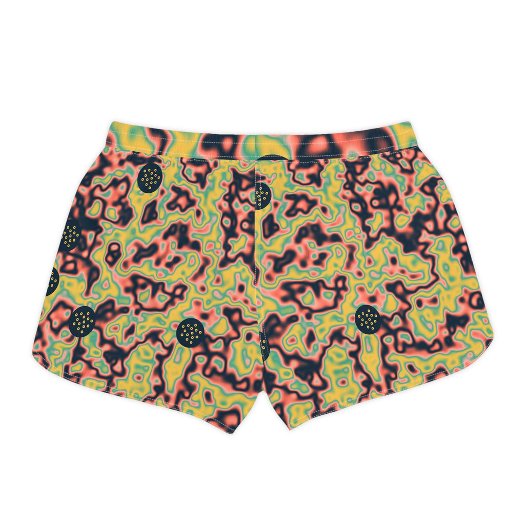 Golf Coral Reef Marble Flow Women's Athletic Shorts with Pockets