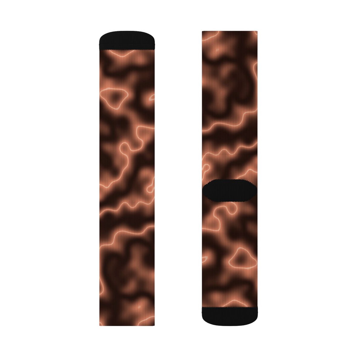 Peach Marble Athletic Crew Socks