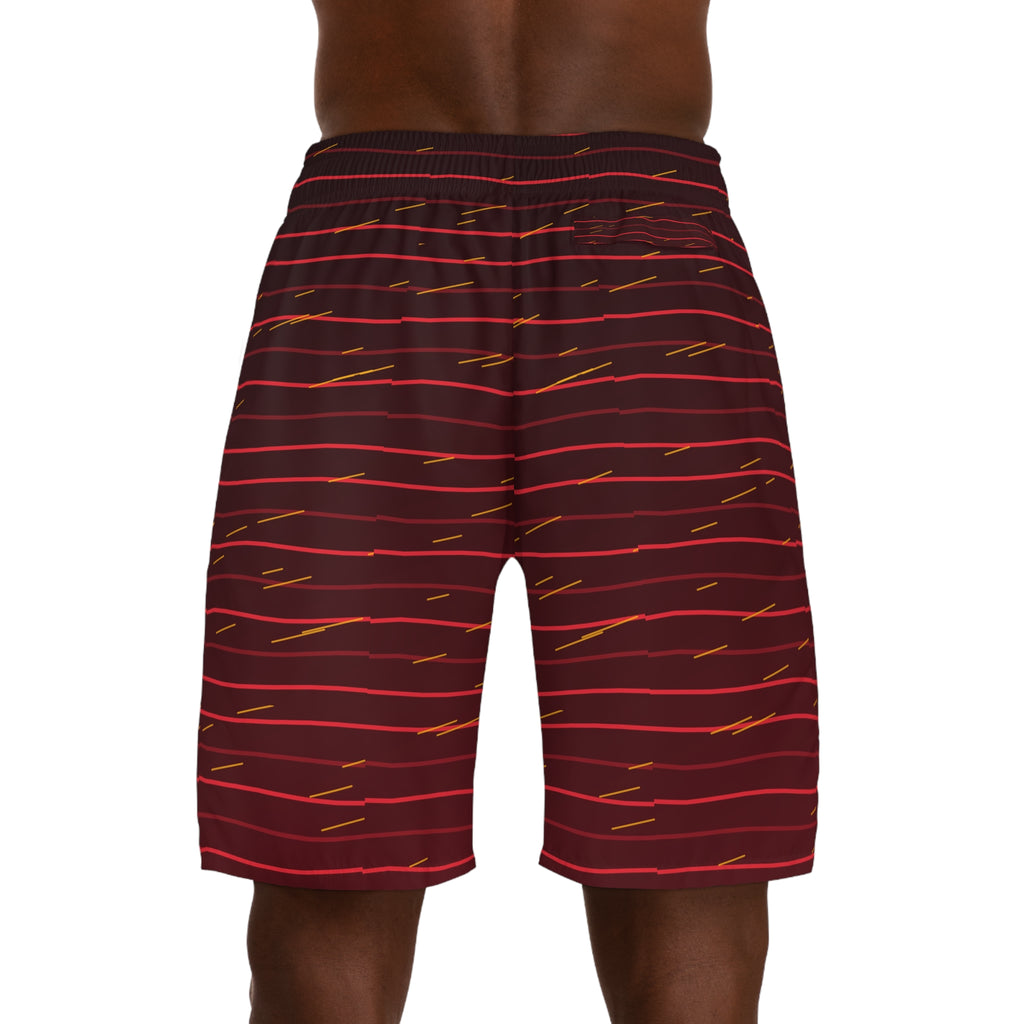 Running Crimson Blaze Pace Lanes Men's Athletic Shorts with Pockets