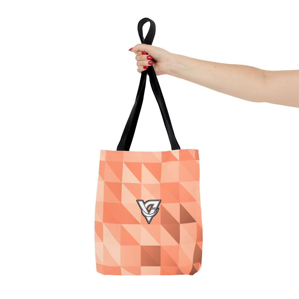 Peach Low-Poly Tote Bag — All-Over Print Gym & Everyday Tote