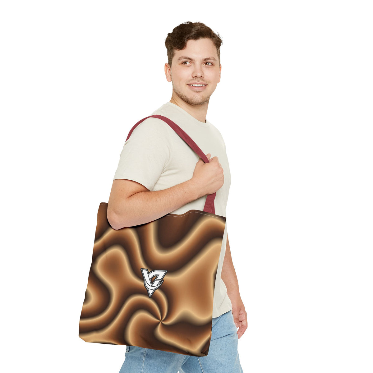 Chestnut Tie-Dye Tote Bag — All-Over Print Gym & Everyday Tote