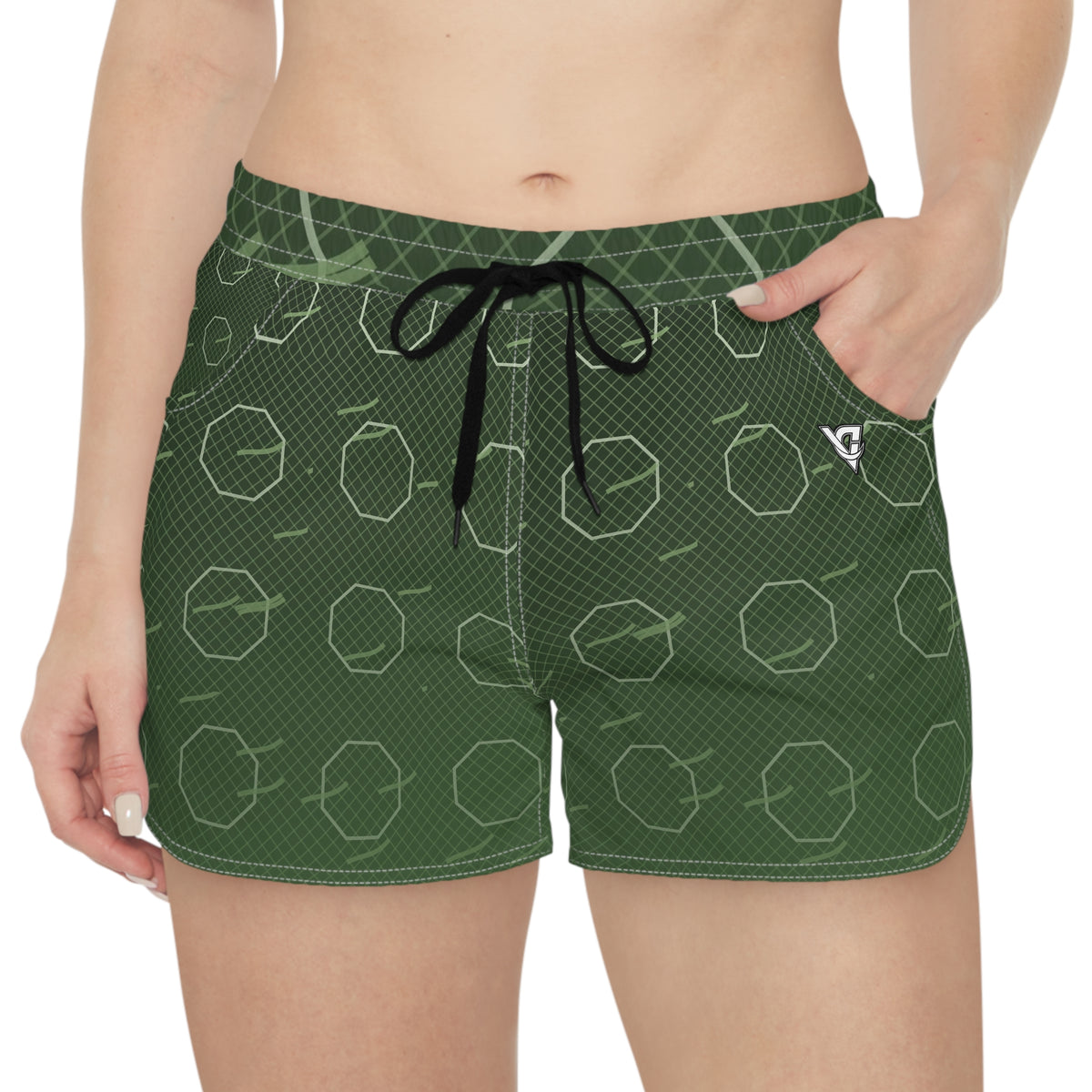 Combat Sports Forest Camo Cage Mesh Women's Athletic Shorts with Pockets