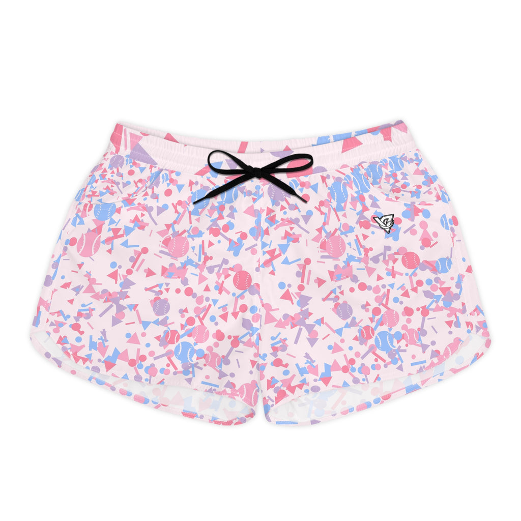 Baseball & Softball Cotton Candy Confetti Pop Women's Athletic Shorts with Pockets