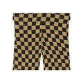 Sandstorm Warp Check Women's Biker Shorts — High-Waist Workout Shorts