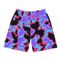 Men's Neon Digital Camo Performance Jogger Athletic Shorts with Pockets