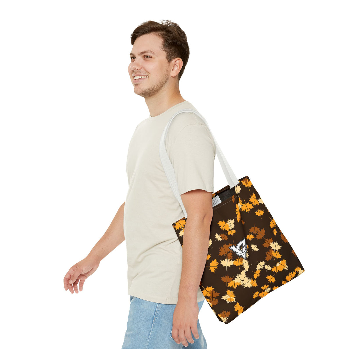 Amber Falling Leaves Tote Bag — All-Over Print Gym & Everyday Tote