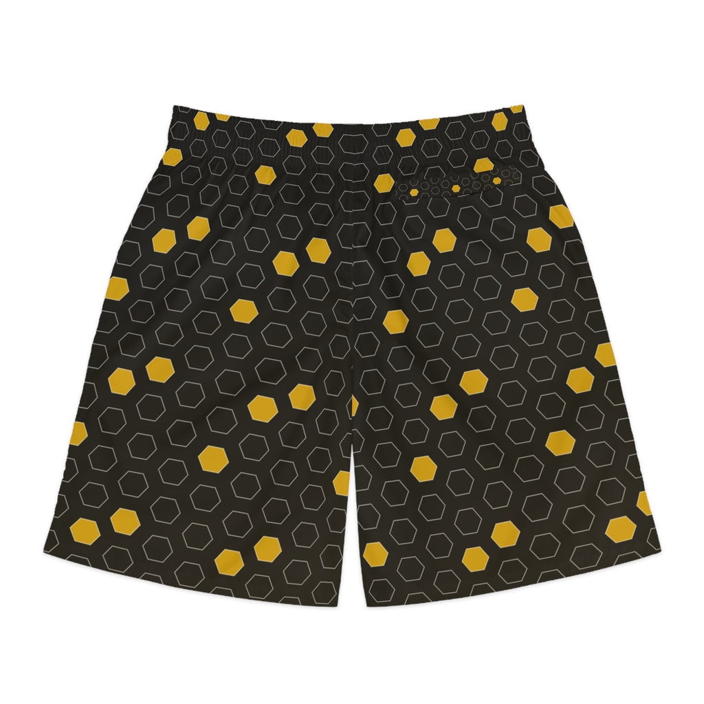 Soccer Gold Rush Hex Pitch Men's Athletic Shorts with Pockets