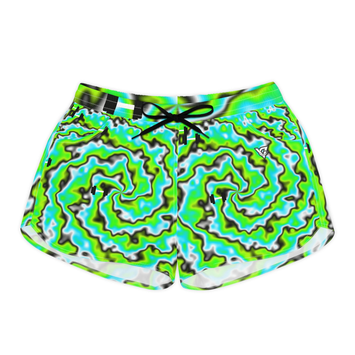 Training & Gym Lime Riot Tie-Dye Spin Women's Athletic Shorts with Pockets