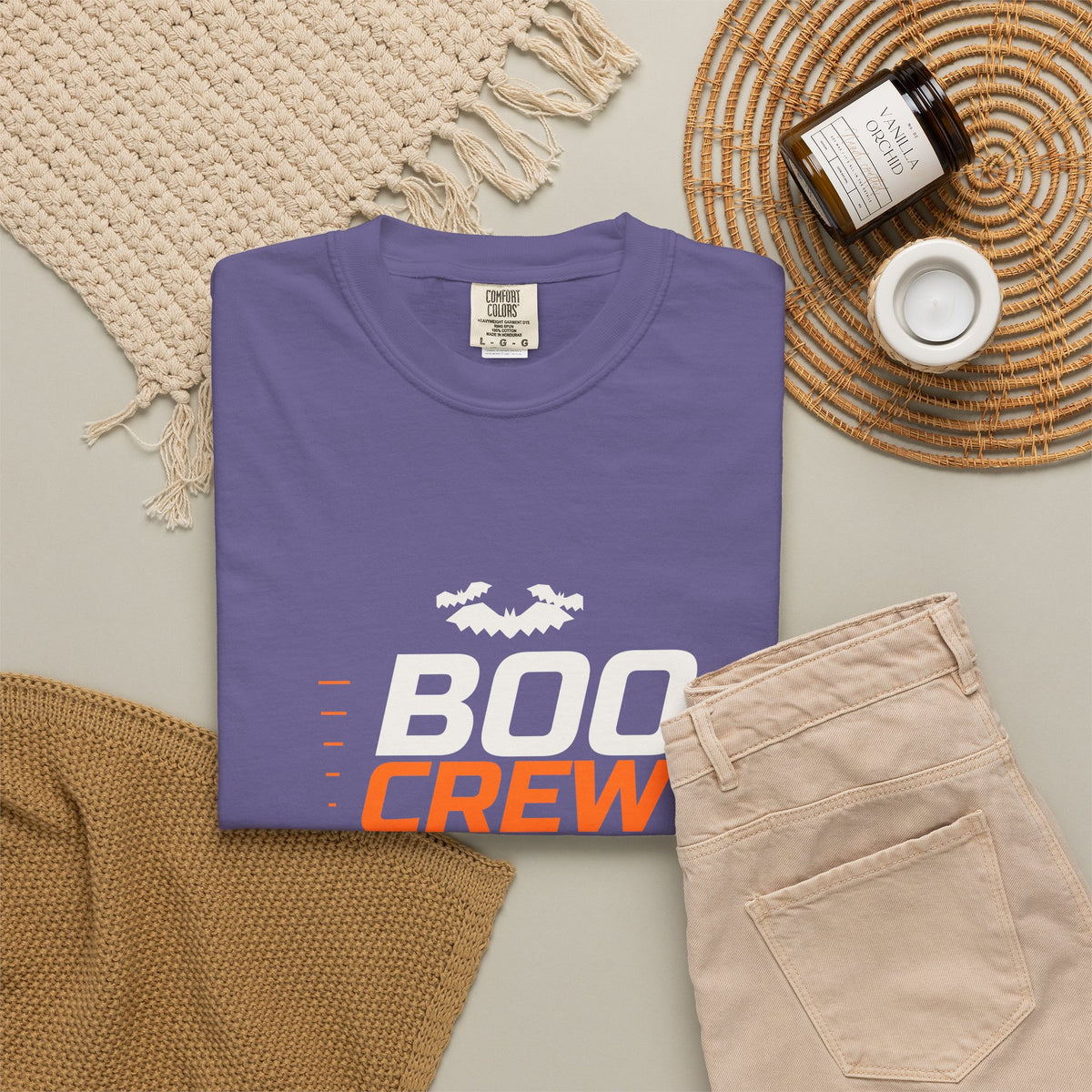 Boo Crew | Women's Halloween Garment-Dyed Graphic Tee