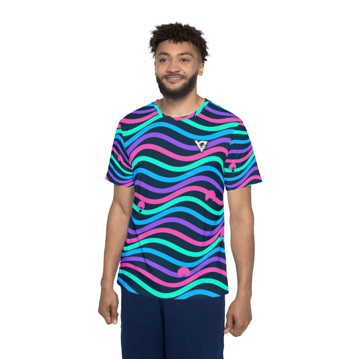 Yoga Neon Lagoon Wave Rider Men's Sports Jersey