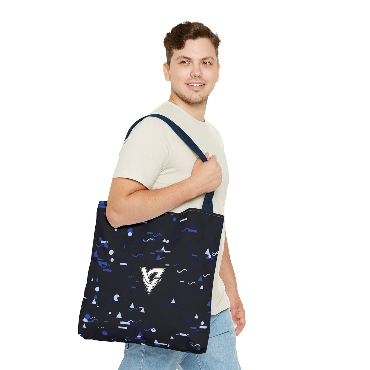 Midnight Confetti Tote Bag — All-Over Print Gym & Everyday Tote