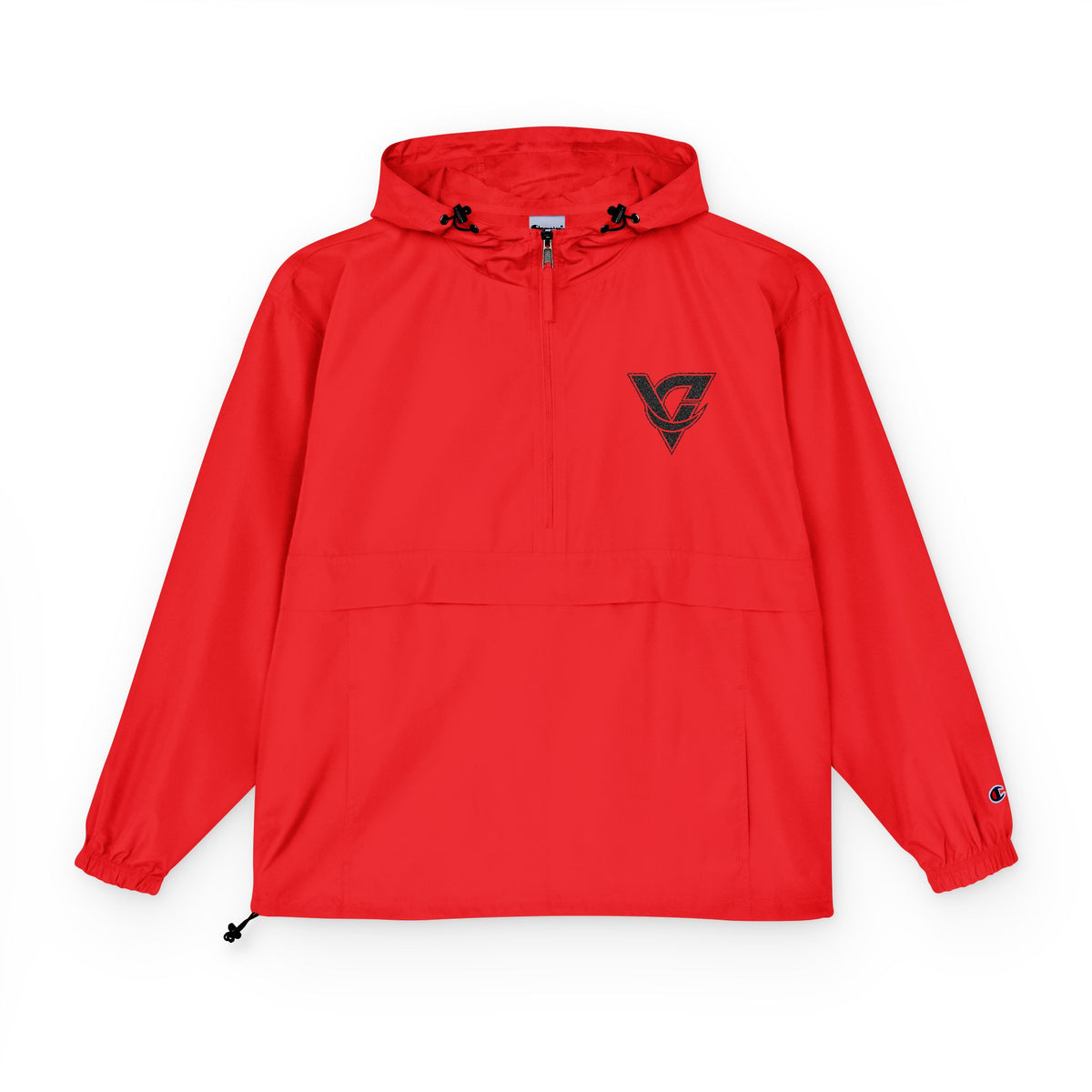 Packable Anorak Jacket — Lightweight Orange Windbreaker with Subtle Chest Logo