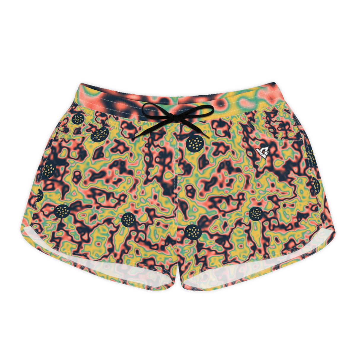 Golf Coral Reef Marble Flow Women's Athletic Shorts with Pockets
