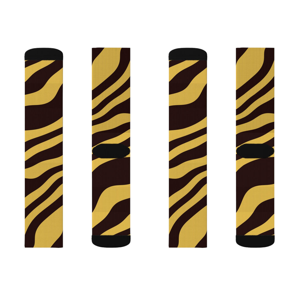 Sunset Orchard Zebra Athletic Crew Socks