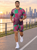 Running Flamingo Fizz Halftone Pulse Men's Sports Jersey - front view