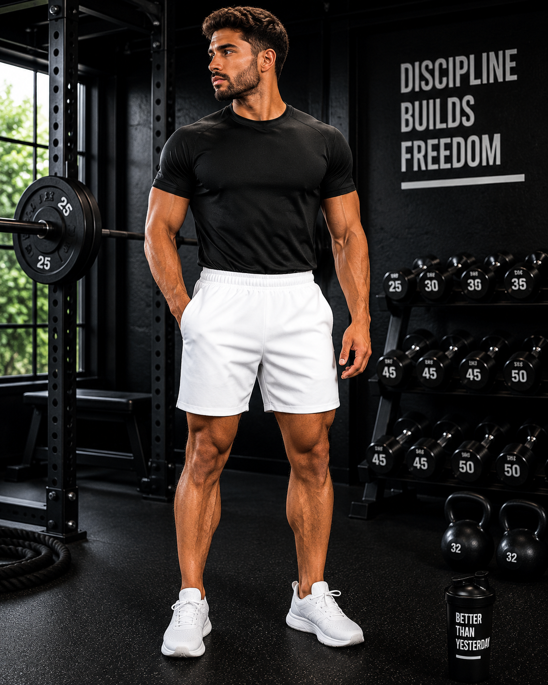Men's Arctic White Essential Athletic Multipurpose Shorts