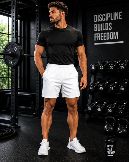 Men's Arctic White Essential Athletic Multipurpose Shorts