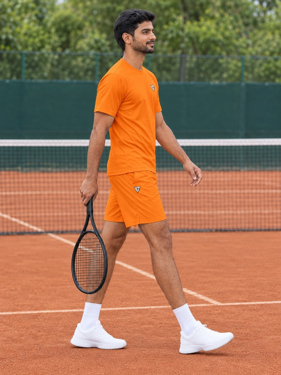 Vantacore Solid Orange Men's Sports Jersey - side view