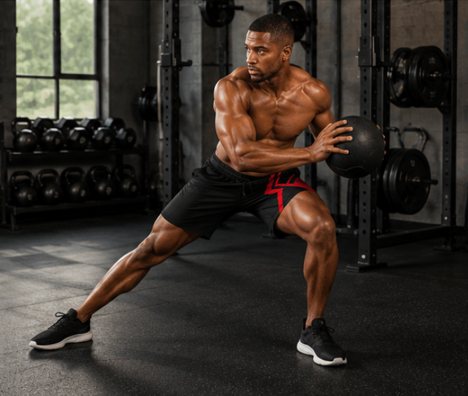 Men's Black & Red Performance Jogger Athletic Shorts with Pockets