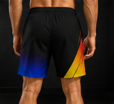 Men's Retro Gradient Lightning Jogger Athletic Shorts with Pockets