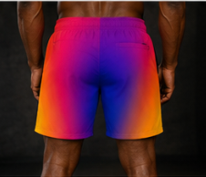 Men's Vibrant Gradient Geometric Jogger Athletic Shorts with Pockets