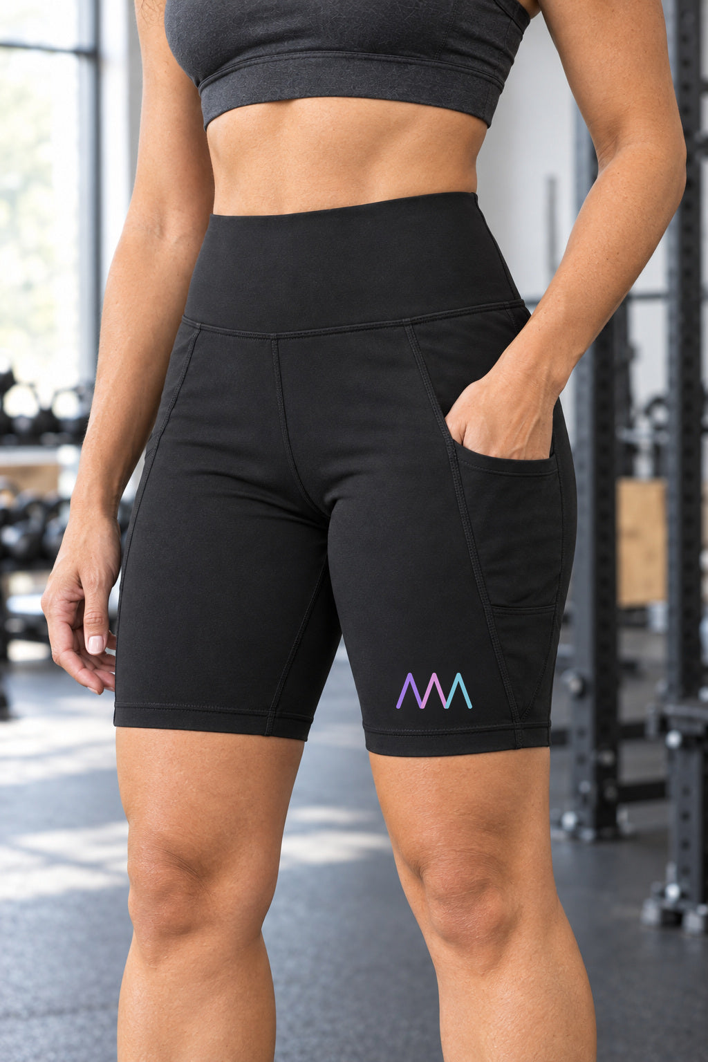 Violet Cadence | 06_Pocket_Detail | AI-generated adult gym model mockup