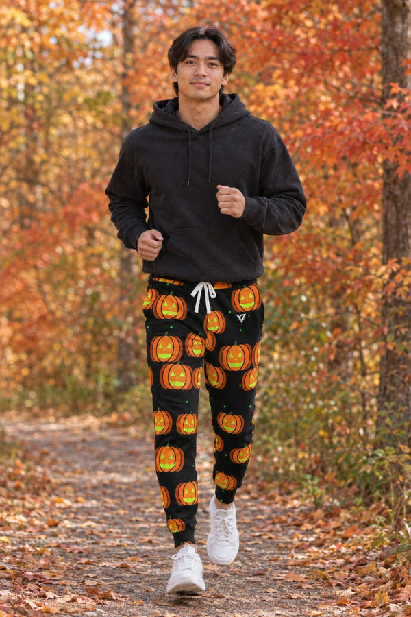 Halloween Toxic Slime Jack-O'-Lantern Men's Joggers – All-Over Print Athletic Jogger Pants