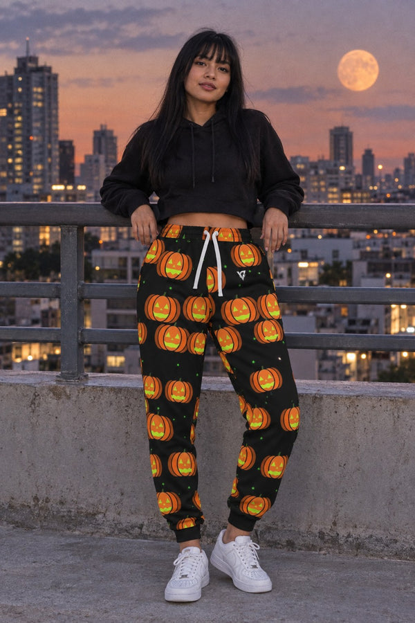 Halloween Toxic Slime Jack-O'-Lantern Women's Joggers – All-Over Print Athletic Jogger Pants