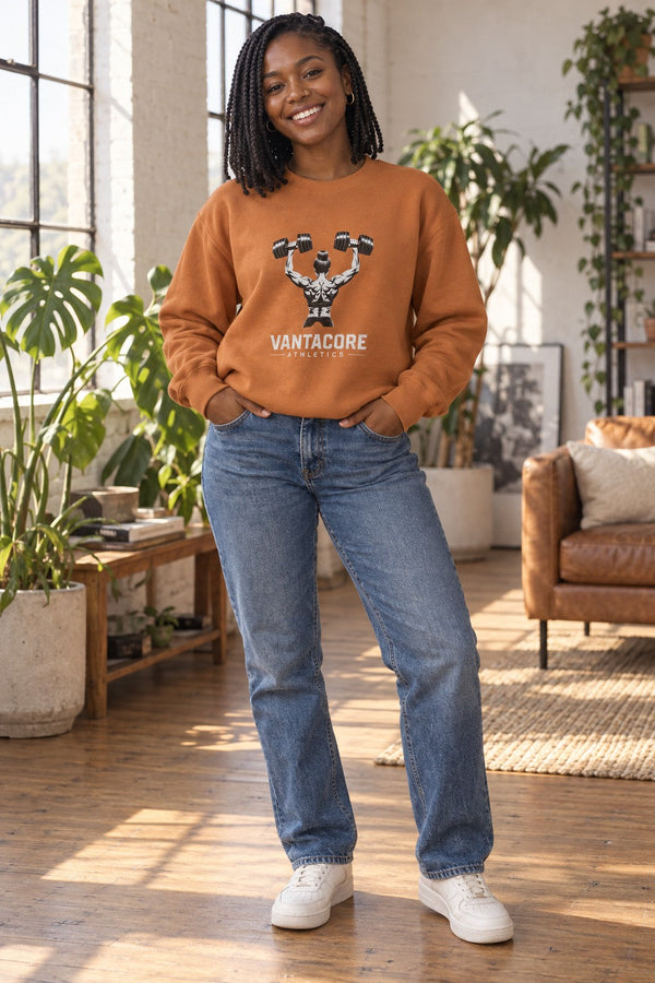 Weightlifting Crewneck Sweatshirt — Vantacore Athletics Dumbbell Design
