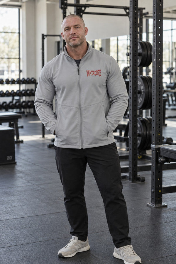 Men's Soft Shell Jacket with Red Floral 'Grateful' Chest Logo