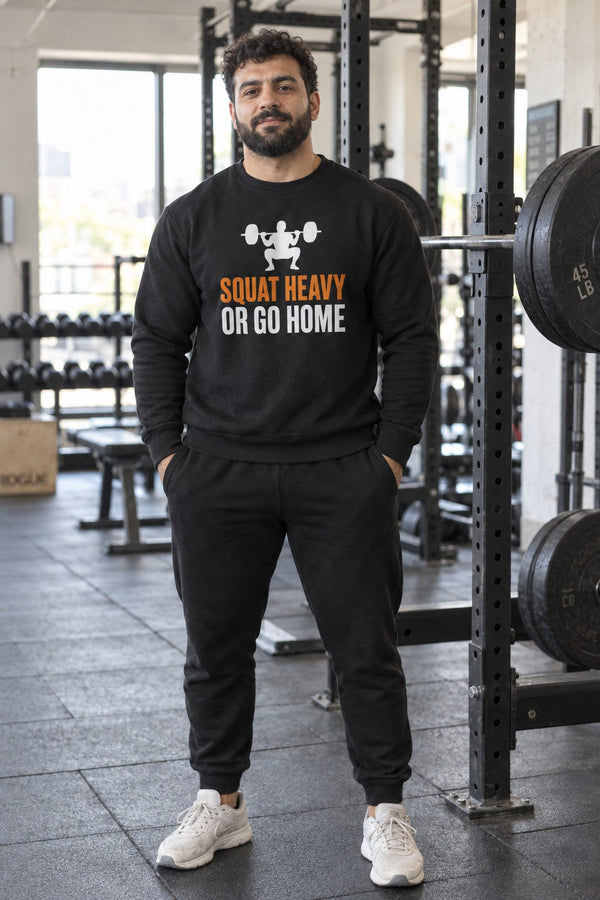 Squat Heavy or Go Home Sweatshirt — Weightlifting Gym Crewneck