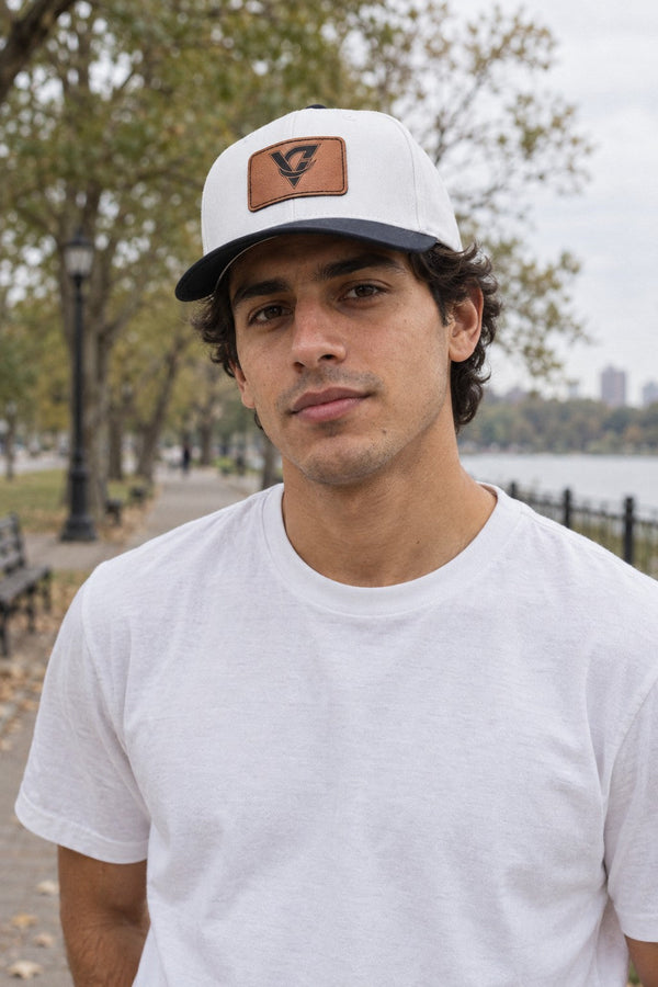 Leather Patch Baseball Cap — Vintage Triangle Logo