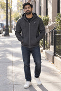 Jacket |  Zip-Up Hoodie – front view on a male athlete